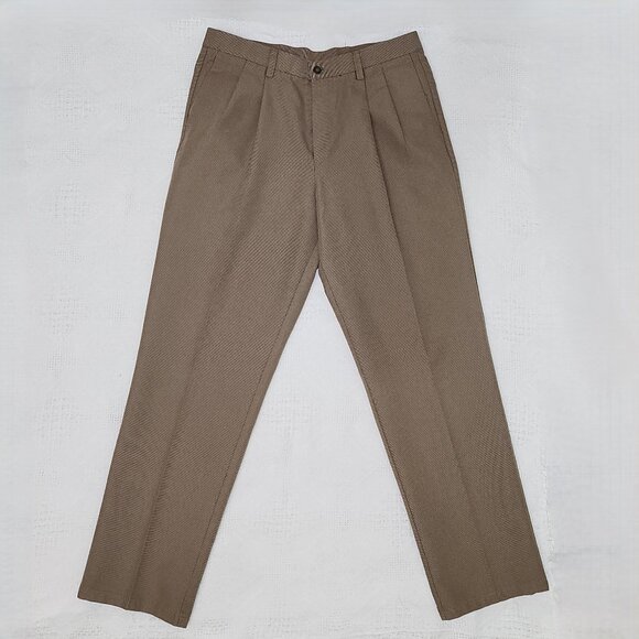 Camel Coloured Pleated Trousers for Men - Picture 2 of 8